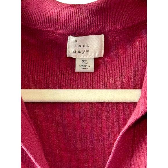 A New Day Women’s Sleeveless Collared Knit Top Size XL – Deep Pink Stretchy - Picture 2 of 6